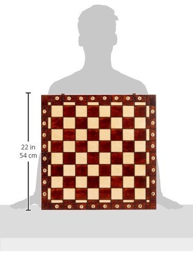 Wegiel Handmade European Ambassador Chess Set - Wooden 21 Inch Beech & Birch Board with Felt Base - Carved Hornbeam & Sycamore Wood Chess Pieces - Image 5